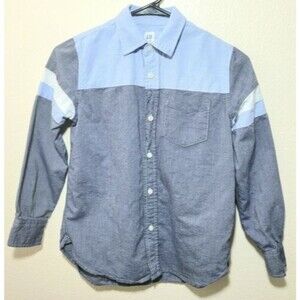 Kids Gap Long Sleeve Button down color Dress shirt Boys Size 10 blue color block